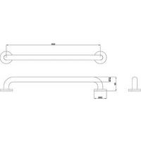 Barre de soutien - Ø 32 mm - 60 cm - Inox satiné - Image 2