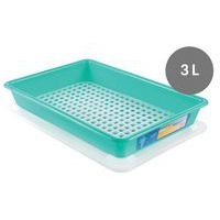 Bac plat HACCP avec couvercle et grille - GILAC, Coloris : Vert - Image 2