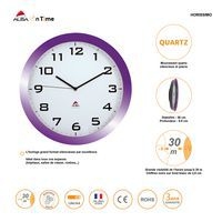 Horloge quartz Ø 38 cm cadran coloris violet - Image 2