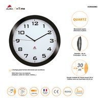Horloge quartz Ø 38 cm cadran coloris noir - Image 3