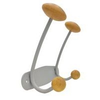 Portemanteau métal et bois, Largeur : 21 cm - Image 2