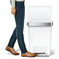Poubelle à pédale rectangulaire 45L avec Liner Pocket, Coloris : Blanc - Image 2