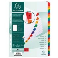 Lot de 10 pochettes 31 intercalaires imprimés Carte Blanche 160G A4 - Image principale