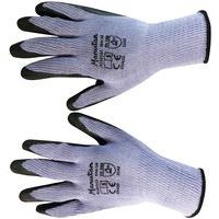 10 paires de gants tricotés enduits latex T10 Bleu/Noir - Image 8