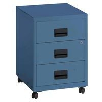 Caisson mobile métal 3 tiroirs Bleu - Image principale