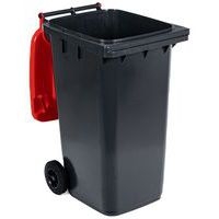 Conteneur mobile tri des déchets - 240 L - Rouge - Manutan - Image 2
