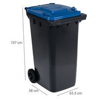 Conteneur mobile tri des déchets - 240 L - Bleu - Manutan - Image 5