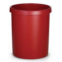 Corbeille ronde à papier en plastique - 30 L Rouge - Image principale