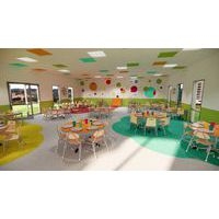 Table Bandana octogonale Ø 120 cm réglable piètement central stratifié - Image 8