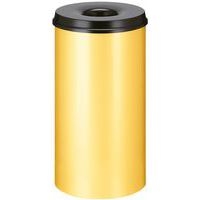 Poubelle à papier anti-feu - 50 L, Couvercle coloris : Noir, Coloris : Jaune - Image principale