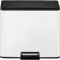 Poubelle à pédale Essential Recycler Step Bin 15+15 L blanc - Image principale