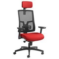Fauteuil de bureau Oria pied noir dossier résille avec accoudoirs et têtière GGI - Image principale