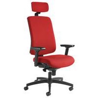Fauteuil de bureau Oria pied noir avec accoudoirs et têtière GGI - Image 2