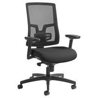 Fauteuil de bureau Oria pied noir dossier résille avec accoudoirs GGI - Image 2
