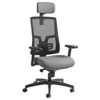 Fauteuil de bureau Oria pied noir dossier résille avec accoudoirs et têtière GGI - Image 5