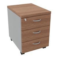 Caisson mobile 3 tiroirs Dalia noyer/alu - Image principale