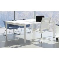 Bureau droit Bench 2 places Inesa Blanc 220 cm - Image 4