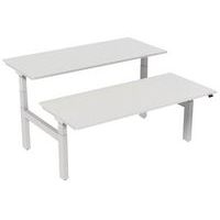 Bureau droit ergo Bench électrique 2 places Kelli Blanc 180 cm - Image principale