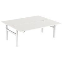 Bureau droit ergonomique Bench à manivelle 2 places piètement en H - Kelli - Image principale