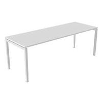 Bureau droit Kelli ergonomique à manivelle Blanc 220 cm - Image principale
