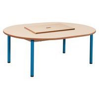 Table fixe Chloé plateau beige avec bac 4 pieds ovale - Mobidecor - Image principale