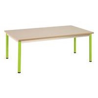 Table Chloé rectangulaire, plateau beige, 4 pieds - Mobidecor - Image principale