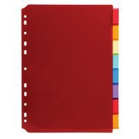 Lot de 10 Intercalaires pp couleur avec porte étiquette a4 8 positions - Image principale