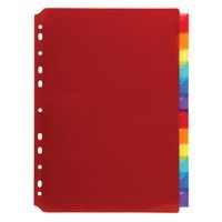 Lot de 10 Intercalaires pp couleur avec porte étiquette A4 12positions - Image principale