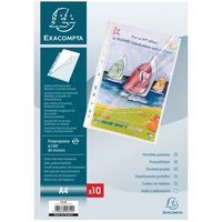 Lot de 10 Sachet de 10 pochettes perforées ouverture haut et côté A4 - Image principale