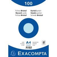 Paquet 100 fiches bleu sous oeilm bristol uni 210x297mm (lot de 10) - Image principale