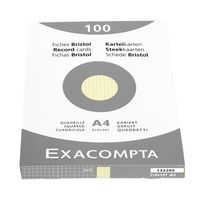 Étui de 100 fiches jaune quadrillé 5x5 non perforé 210x297mm - Image principale