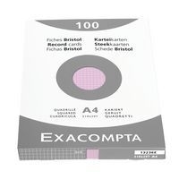 Étui de 100 fiches rose quadrillé 5x5 non perforé 210x297mm - Image principale