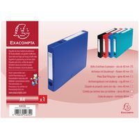 Lot de 10 boîtes de classement à pression 40mm PP 7/10e opaque A4 Bleu - Image principale