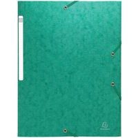 Lot de 50 chemisess à élastiques carte lustrée 3 rabats monobloc Vert - Image principale