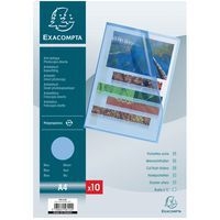 Lot de 10 sachets de 10 pochettes coin PP grainé 12/100e A4 Bleu - Image principale