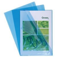 Lot de 10 Sachet de 10 pochettes coin pvc résistante 13/100e A4 Bleu - Image principale