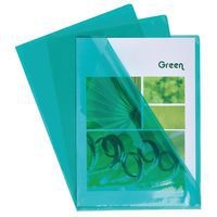 Lot de 10 Sachet de 10 pochettes coin pvc résistante 13/100e A4 Vert - Image principale