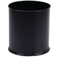 Corbeille à papier métal Noir - 8 L, 15 L ou 30 L - Manutan Expert - Image principale