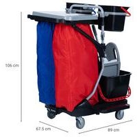 Chariot de lavage avec presse couvercle et sac plastifié - 2 seaux 4 L - Image 8