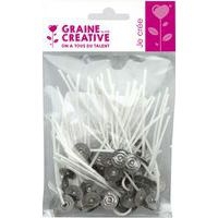 Sachet de 50 mèches à bougie 7 cm sur pied - Image principale