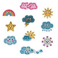 Lot de 10 magnets à strasser météo et émotions - Image principale