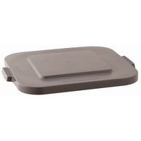Couvercle plat gris pour poubelle carrée 106 L Rubbermaid - Image principale