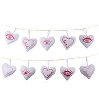 Lot de 10 cœurs en coton à décorer et à suspendre - Image 3