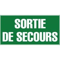 Panneau d'évacuation-secours - "Sortie de secours" - Adhésif - Image principale