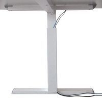 Bureau droit Kelli avec pied en T Blanc 200 cm Manivelle droite - Image 2