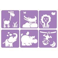 Lot de 6 pochoirs plastique 14 x 14 cm - Image 3