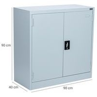 Armoire basse à portes battantes - Gris - Manutan - Image 5