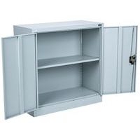 Armoire basse à portes battantes - Gris - Manutan - Image 4