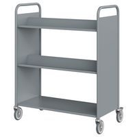 Chariot à livres 4 tablettes inclinées+1 droite double face gris 7040 - Image principale
