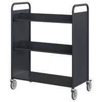 Chariot à livres 4 tablettes inclinées+1 droite double face anthracite 7016 - Image principale